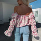 Smockad Off shoulder-topp med blommönster