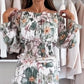 💖Floral Print Off-Shoulder Top & Maxi Skirt Tvådelat Set