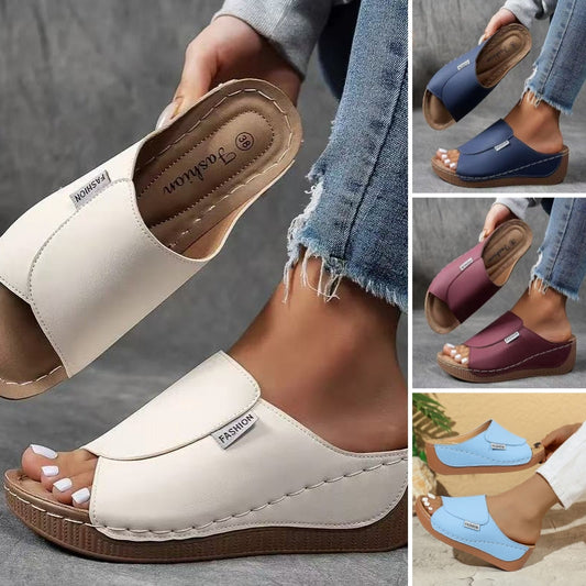 🔥 2025 Varm försäljning 50% rabatt -  Casual Wedge Slide Sandaler för kvinnor