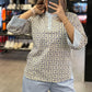 Dammode Tryckt topp & avslappnade byxor med hög midja och ankel