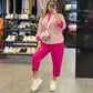 Dammode Tryckt topp & avslappnade byxor med hög midja och ankel