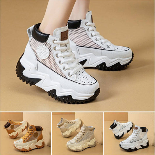 Sneakers med tjock sula i mesh för kvinnor
