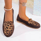 Loafers med lapptäcke i leopardmönster för dam