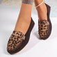 Loafers med lapptäcke i leopardmönster för dam