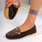 Loafers med lapptäcke i leopardmönster för dam
