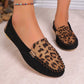 Loafers med lapptäcke i leopardmönster för dam