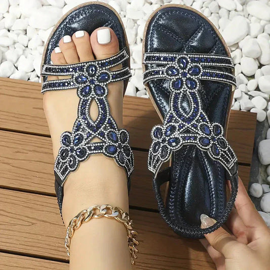 🔥Eleganta sandaler med blommor och strass
