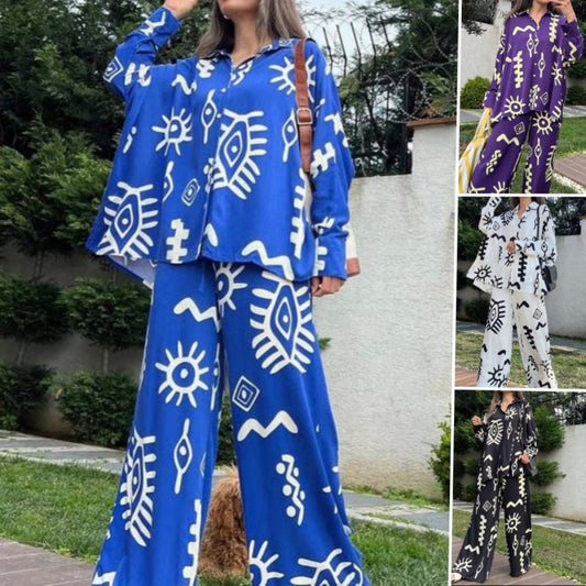 Tvådelat set med tryck för dammode