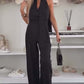 Ärmlös jumpsuit med vida ben för kvinnor
