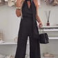 Ärmlös jumpsuit med vida ben för kvinnor