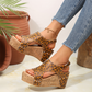 Fotvalvsstöd sandaler Wedge Leopard för kvinnor