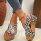 Fotvalvsstöd sandaler Wedge Leopard för kvinnor