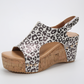 Fotvalvsstöd sandaler Wedge Leopard för kvinnor