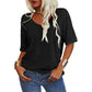 Enfärgad V-ringad T-shirt för dam