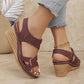 Wedge Ankle Strap Platform fotvalvsstöd sandaler för kvinnor