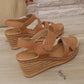 Wedge Ankle Strap Platform fotvalvsstöd sandaler för kvinnor