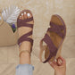 Wedge Ankle Strap Platform fotvalvsstöd sandaler för kvinnor