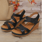 Wedge Ankle Strap Platform fotvalvsstöd sandaler för kvinnor