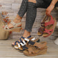 Wedge Ankle Strap Platform fotvalvsstöd sandaler för kvinnor
