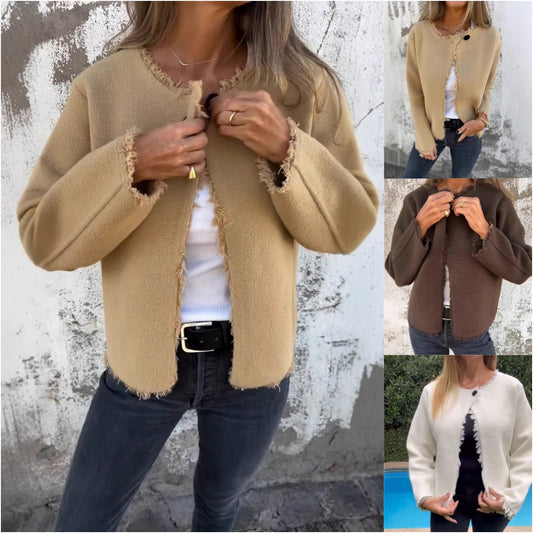 Casual cardiganjacka med öppen front för kvinnor