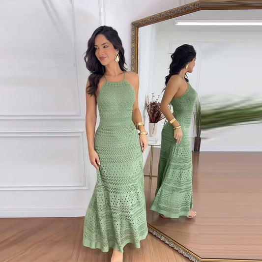 Elegant urholkad halterklänning för kvinnor