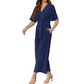 Elegant V-ringad jumpsuit med vida ben och knytband i midjan för kvinnor