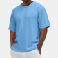 T-shirt med rund hals och textur för herrar Casual Versatile