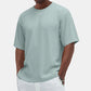 T-shirt med rund hals och textur för herrar Casual Versatile
