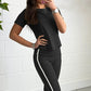🏙️【Stadsmodernt Dam Sportset med Rund Hals & Figurnära Design】👗