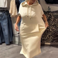 ❤️Damenkleid med korta ärmar och huva