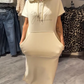 ❤️Damenkleid med korta ärmar och huva