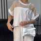 Crop Top med utskärning & 3/4-långa byxor Tvådelat set