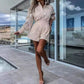 Casual Elegant Lace 2-delat set för kvinnor med knappskjorta och shorts