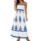 Spaghettirem blommig Maxi Sundress