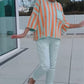 Colorblock randig topp & tighta byxor Set