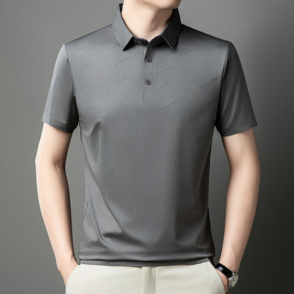 👔 ✨Ice Silk Lapel Shirt för män