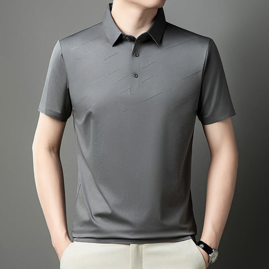 👔 ✨Ice Silk Lapel Shirt för män