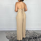💃 Chic och elegant pläterad lös spaghetti rem jumpsuit