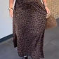 Set med topp och kjol i leopardmönster för kvinnor
