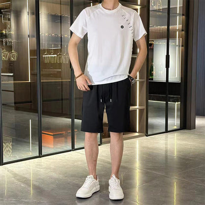 Andningsaktiva toppar för män ＆ Shorts Tvådelat set