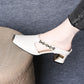 🏖️Summer Specialerbjudanden🌴Kvinnor Casual Metall Square Toe Mid Block Heel Mule