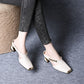 🏖️Summer Specialerbjudanden🌴Kvinnor Casual Metall Square Toe Mid Block Heel Mule