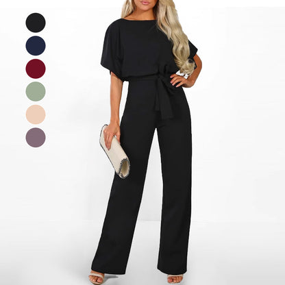 Jumpsuit med vida ben och hög midja för kvinnor