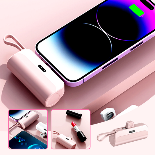 Bärbar Powerbank med Hög Kapacitet och Inbyggda Kablar 🔋🔌 - Alltid Beredd för Laddning på Resan! 🚀