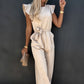 Ärmlös jumpsuit med hög midja och bälte