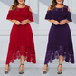 Women’s Elegant Cold Shoulder Lace Hem Dress