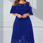 🔥Bästsäljare🔥 👗 Trendig off-shoulder-klänning med vacker spetsfåll – mjukt och andningsbart för fest och vardag