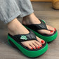 Flipflops med mjuk plattform och färgblock för kvinnor