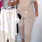⏳ Tidsbegränsad special⏰Kvinnor 2-delade outfits Casual T-Shirt & Crop Joggers