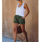 🍃🩳 Jeansshorts med hög midja och dragsko